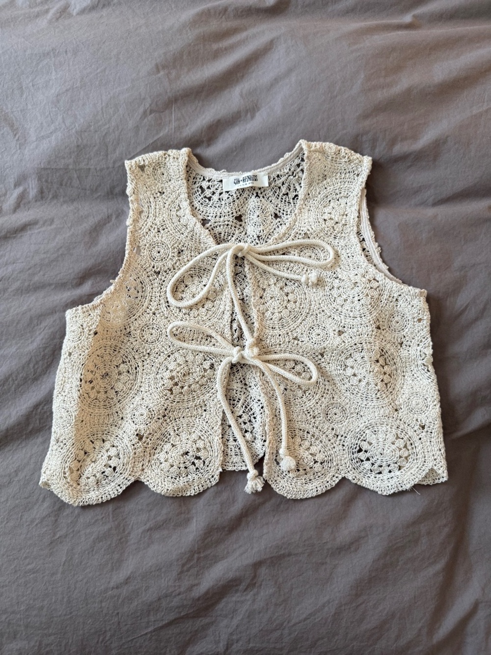 4th & Reckless Laurenne Crochet Tie-Front Top